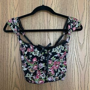 black floral corset top